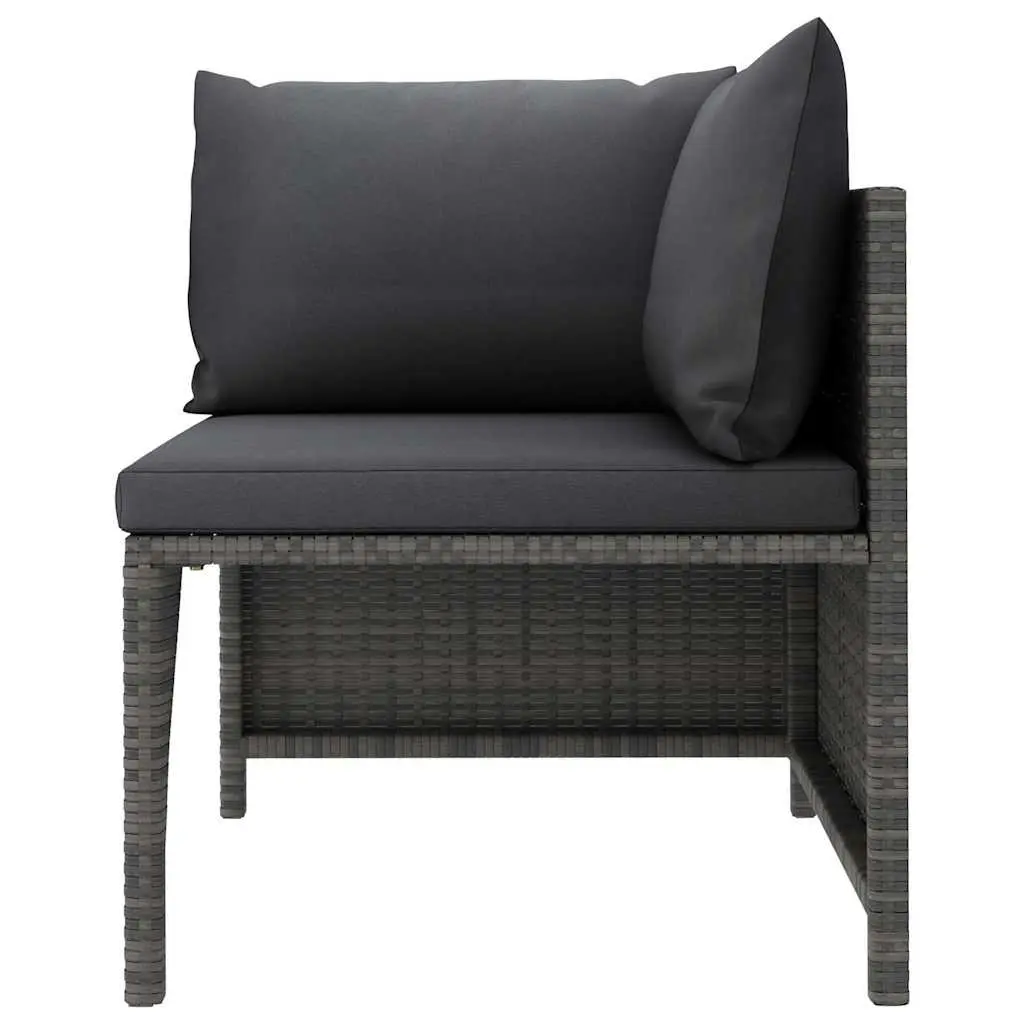 9 Piece Outdoor Garden Lounge Set Poly Rattan Furniture with Cushions Grey