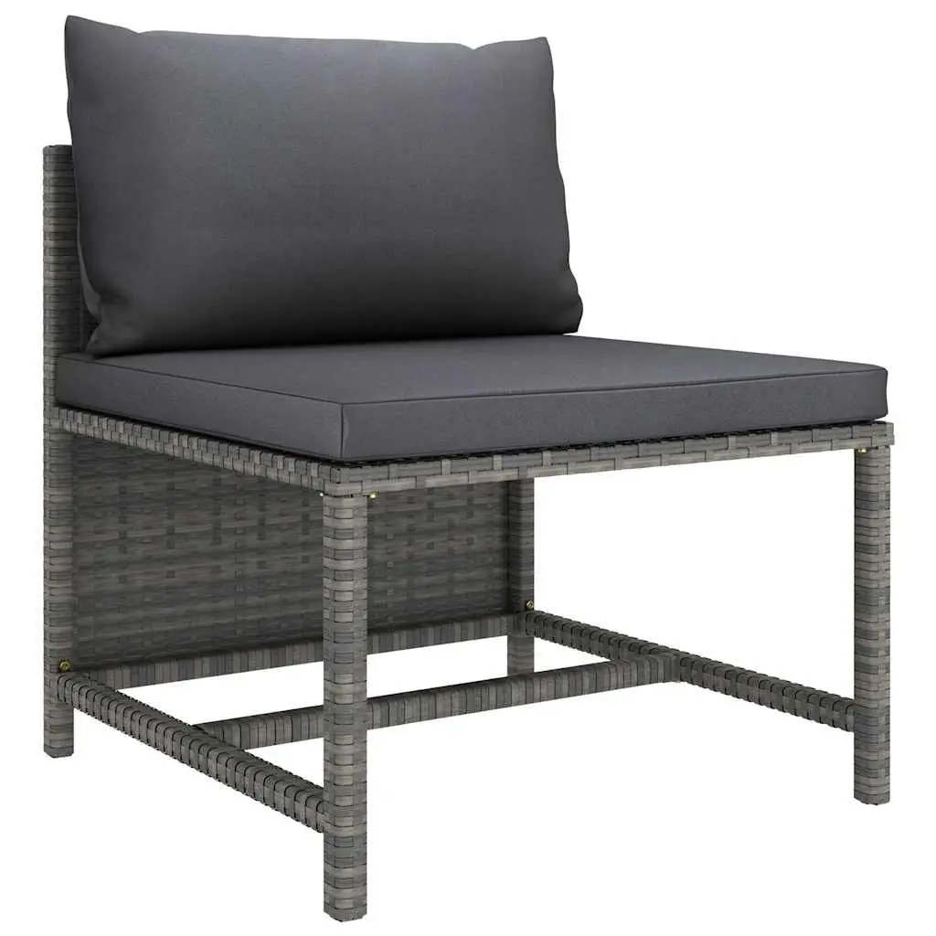 Garden Lounge Set 8 Piece Outdoor Furniture Poly Rattan with Cushions Grey
