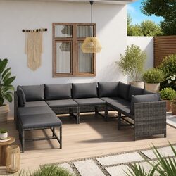 Comfortable and Practical 8-Piece Garden Lounge Set