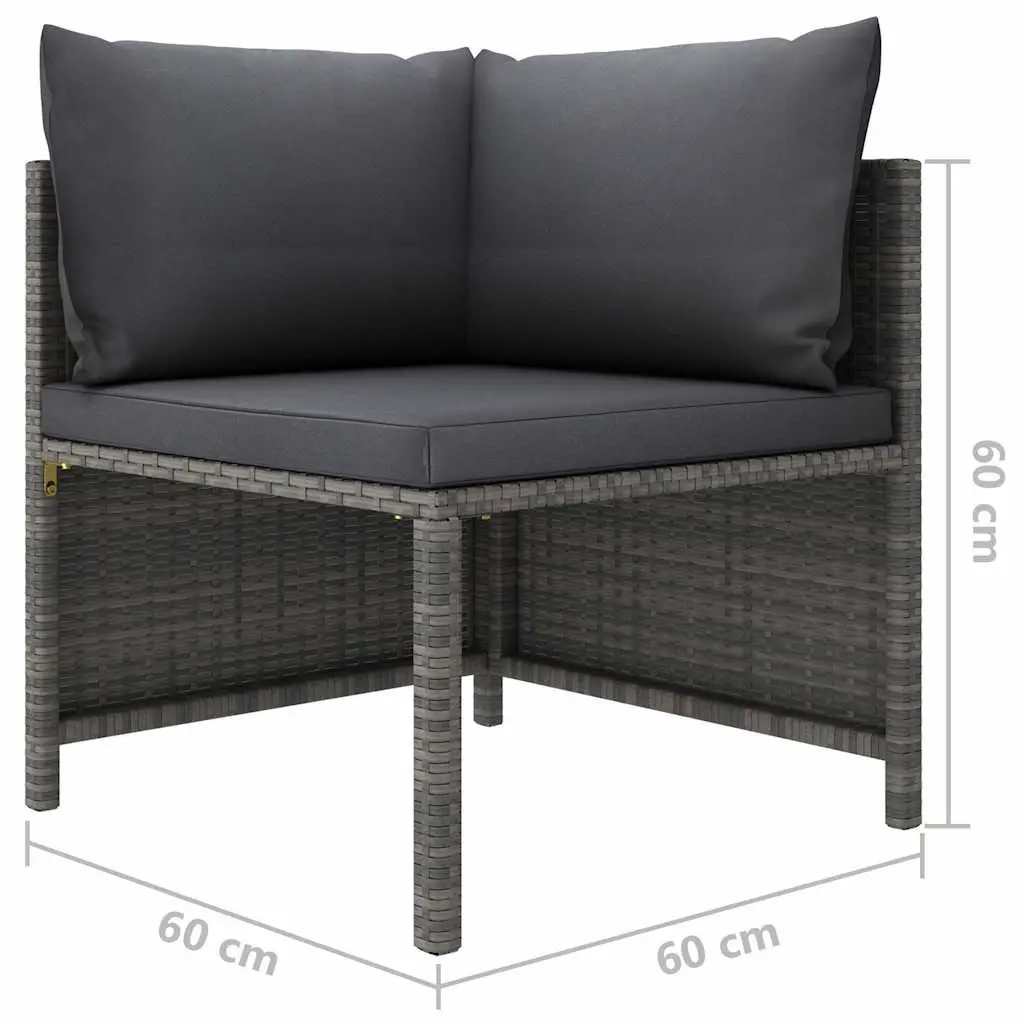 Garden Lounge Set 10 Piece Outdoor Furniture Poly Rattan Cushions Grey