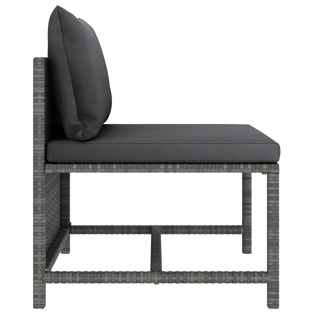 Garden Lounge Set 12 Piece Modular Outdoor Furniture Grey Poly Rattan