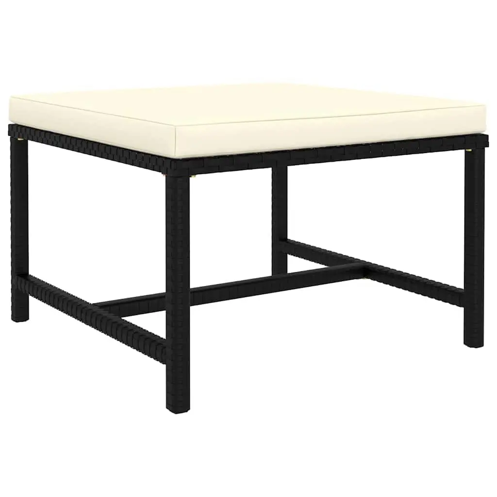 Outdoor Garden Lounge Set 5 Pieces PE Rattan Black Modular Furniture Cushions