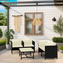 Value-Focused 5 Piece Poly Rattan Garden Lounge Set