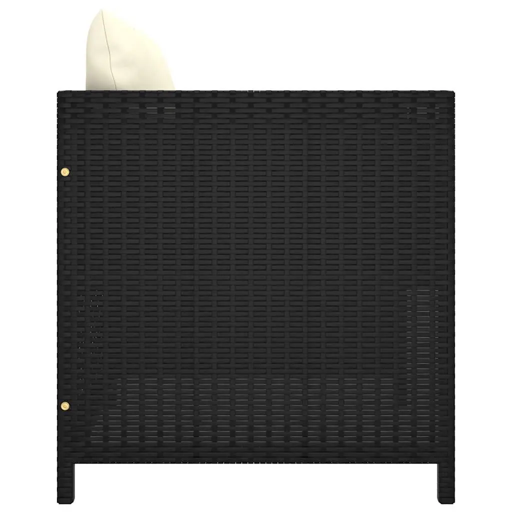 Garden Lounge Set 5 Piece Outdoor Furniture Poly Rattan Black with Cushions