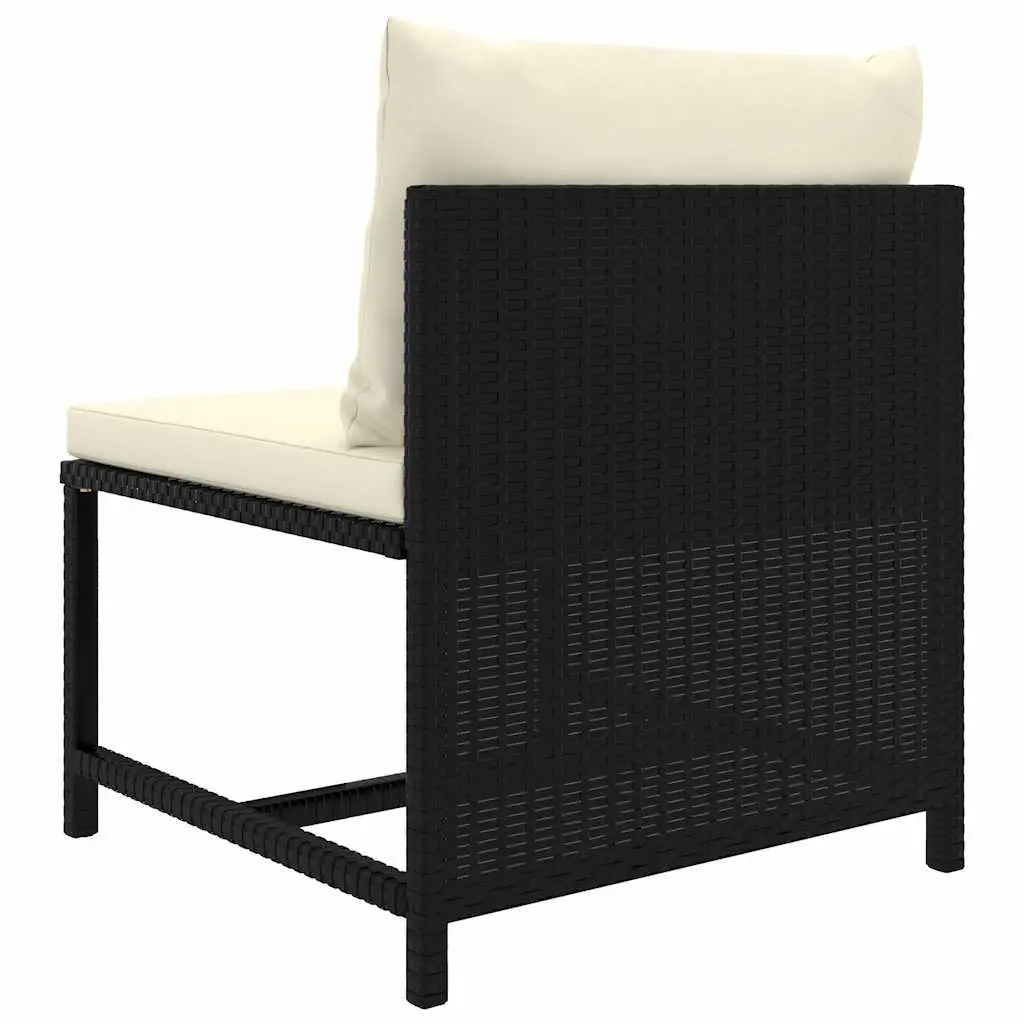 Poly Rattan Garden Lounge Set Outdoor Furniture 6 Piece Black Cushions Modular