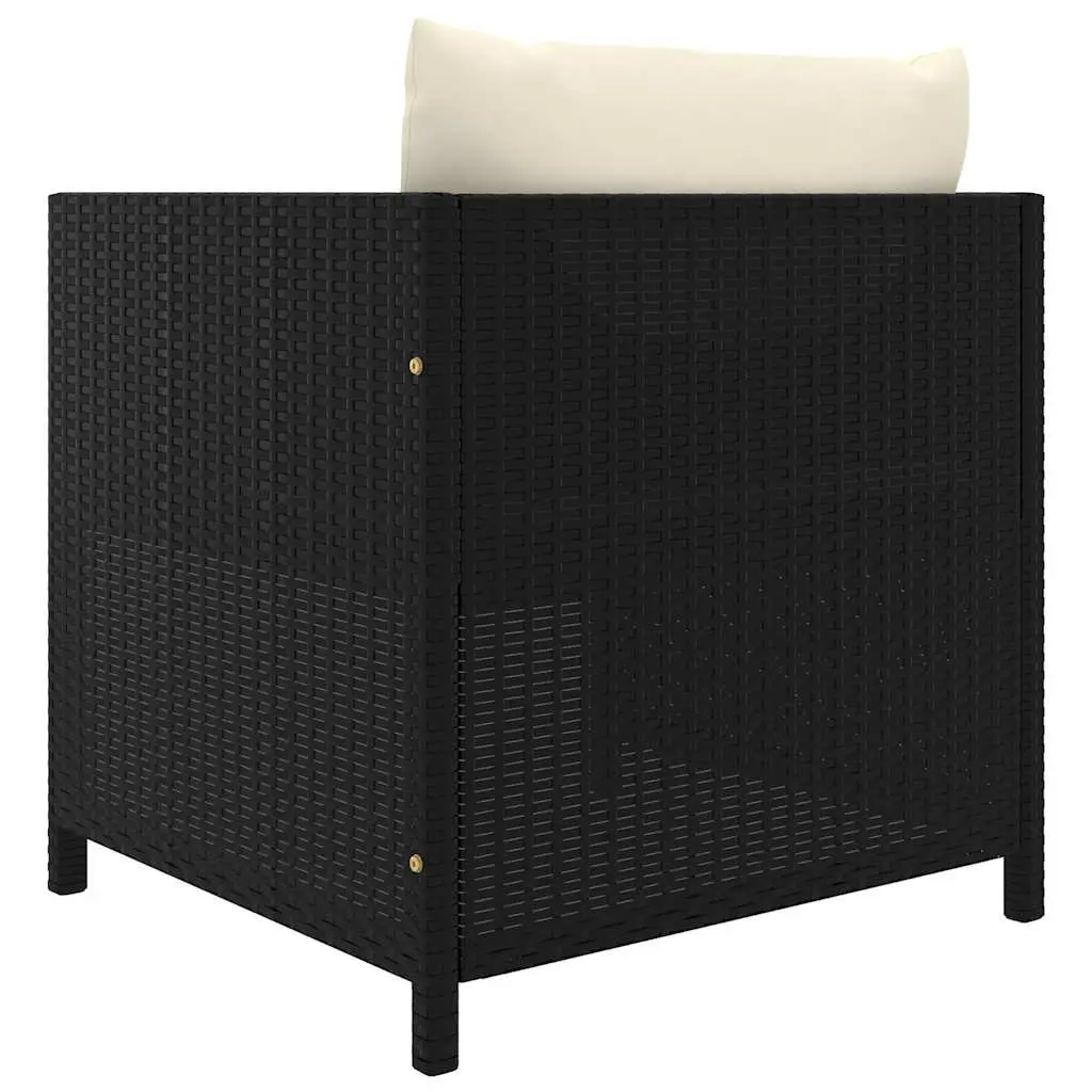 Outdoor Garden Lounge Set 7 Piece Modular Poly Rattan Furniture Black