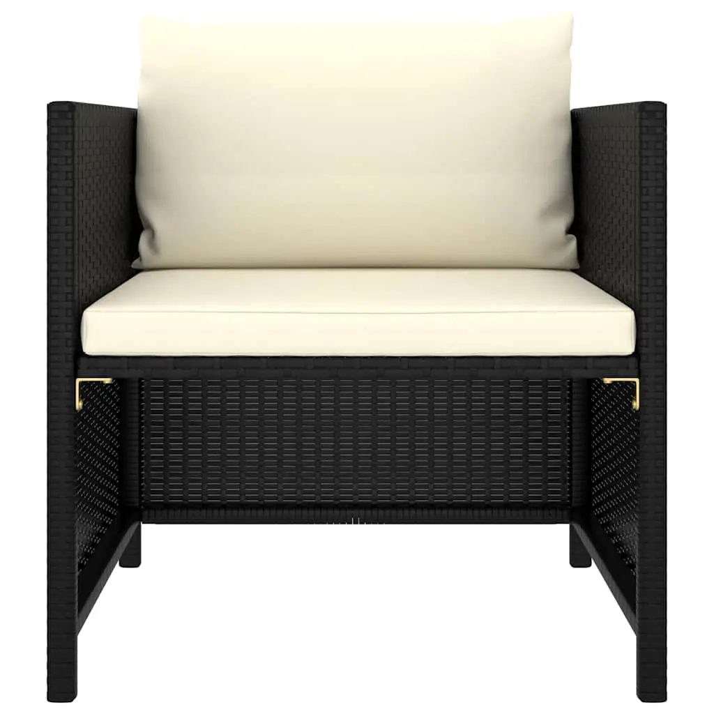 Outdoor Garden Lounge Set 7 Piece Modular Poly Rattan Furniture Black