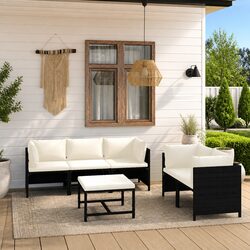 Comfortable Outdoor Lounge Set: 6 Pieces with Cushions