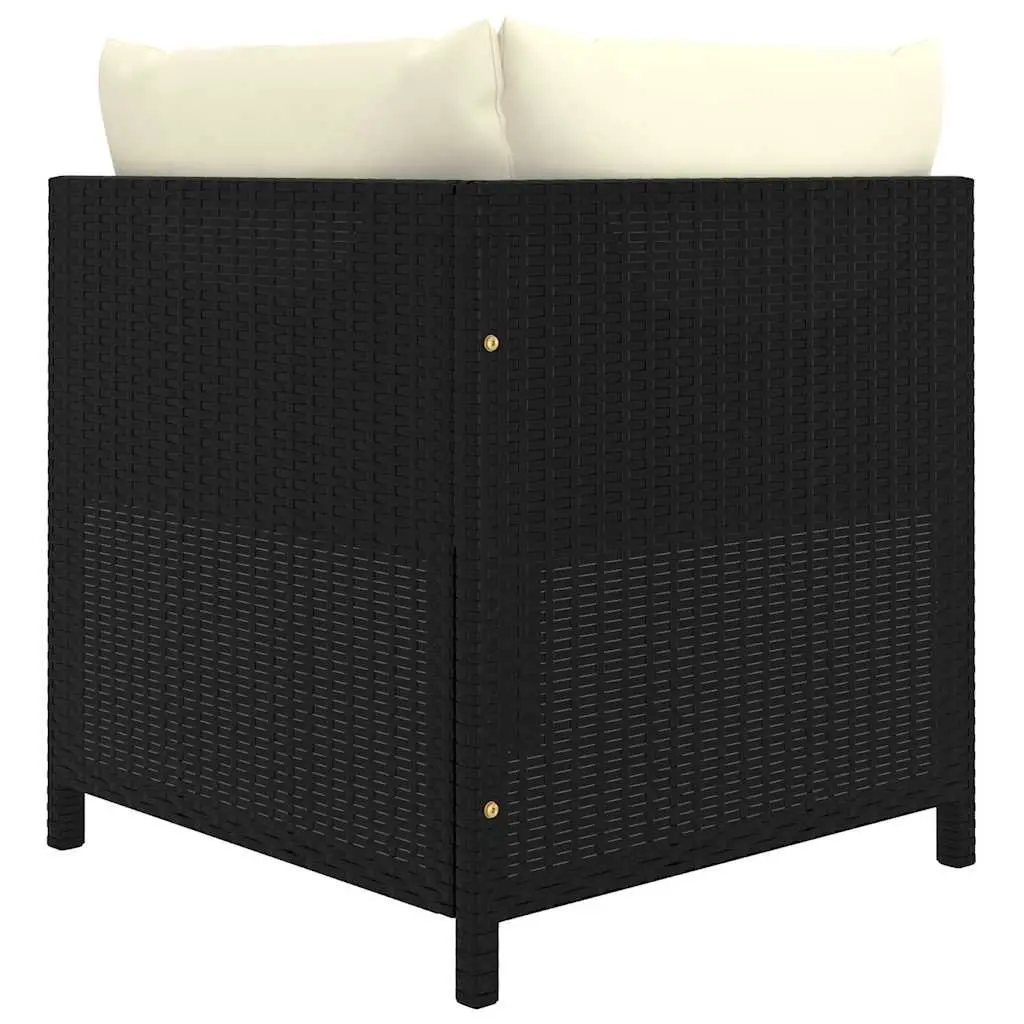 Poly Rattan Garden Lounge Set 9 Piece Black Outdoor Furniture with Cushions