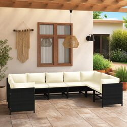 Comfortable 9 Piece Garden Lounge Set with Modular Design
