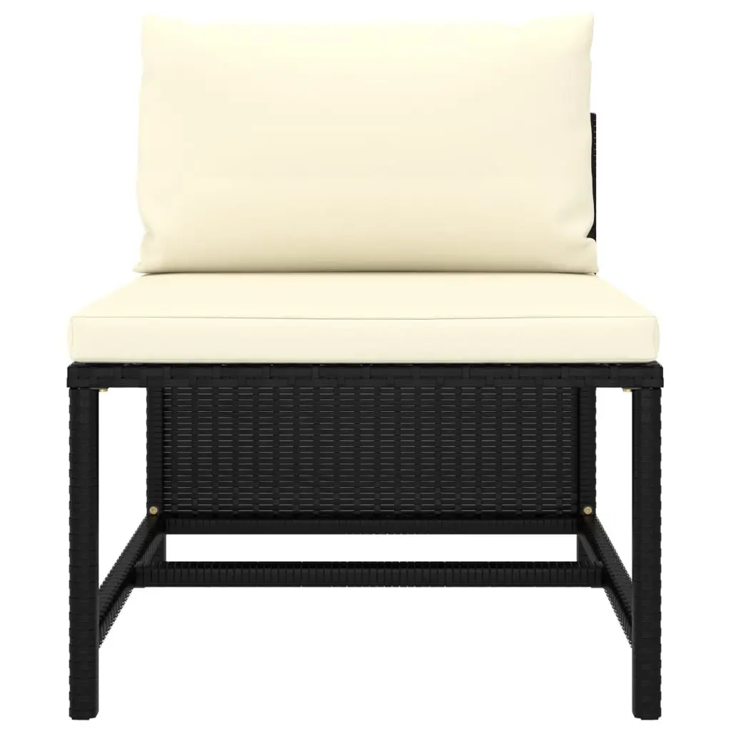 Garden Lounge Set 10 Piece Outdoor Furniture Cushions Black