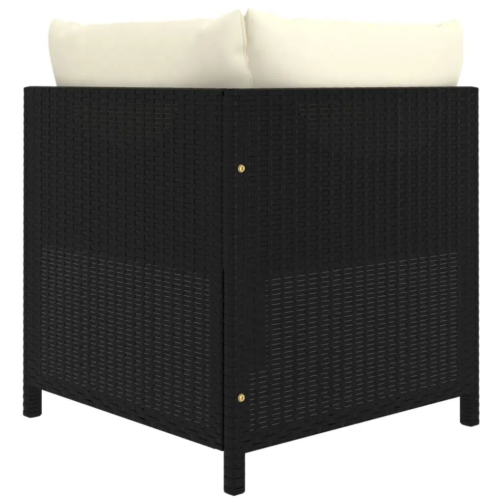 Garden Lounge Set 10 Piece Outdoor Furniture Cushions Black