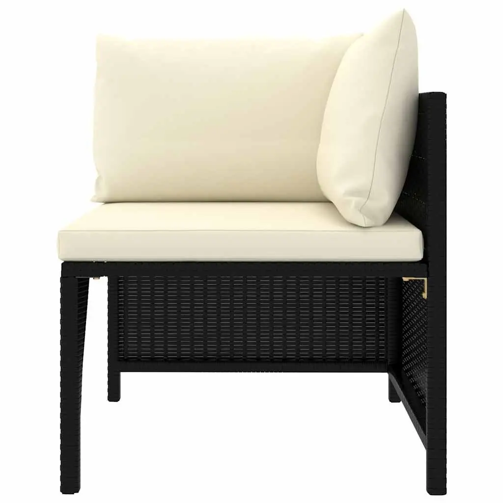 8 Piece Garden Lounge Set Outdoor Furniture Poly Rattan Cushions Black