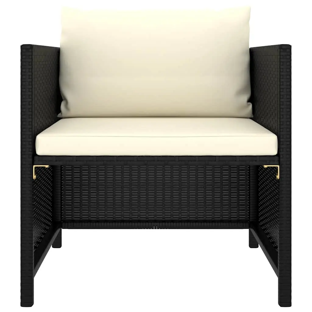 8 Piece Garden Lounge Set Outdoor Furniture Poly Rattan Cushions Black