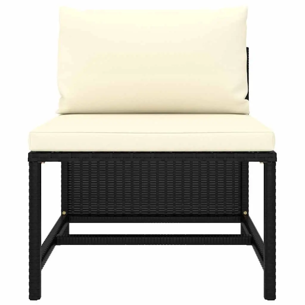 Garden Lounge Set 8 Piece Poly Rattan Outdoor Furniture with Cushions Black