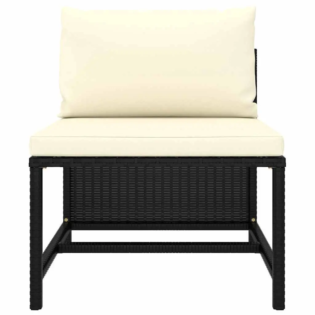 10 Piece Poly Rattan Garden Lounge Set Outdoor Furniture Cushions Black