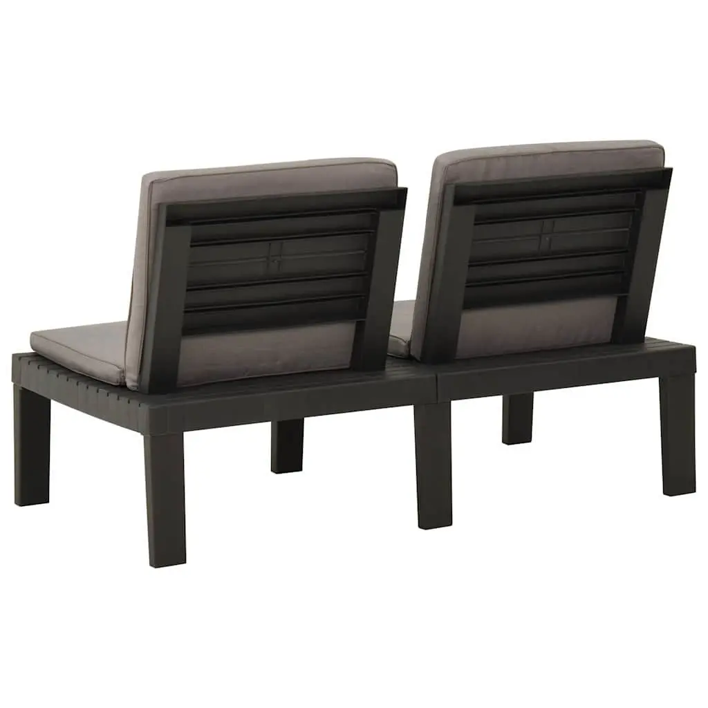 Outdoor Lounge Set Grey Cushions 3 Piece Table Bench