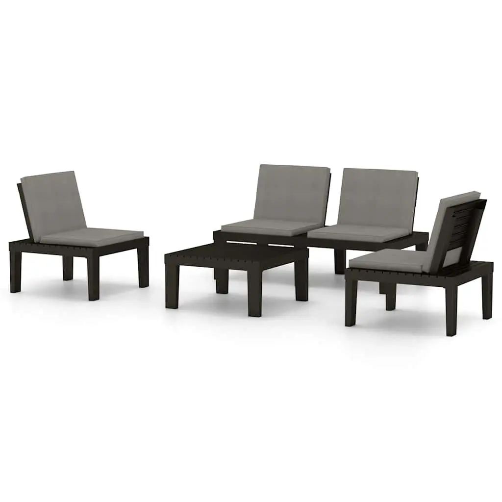 4 Piece Grey Lounge Set with Cushions