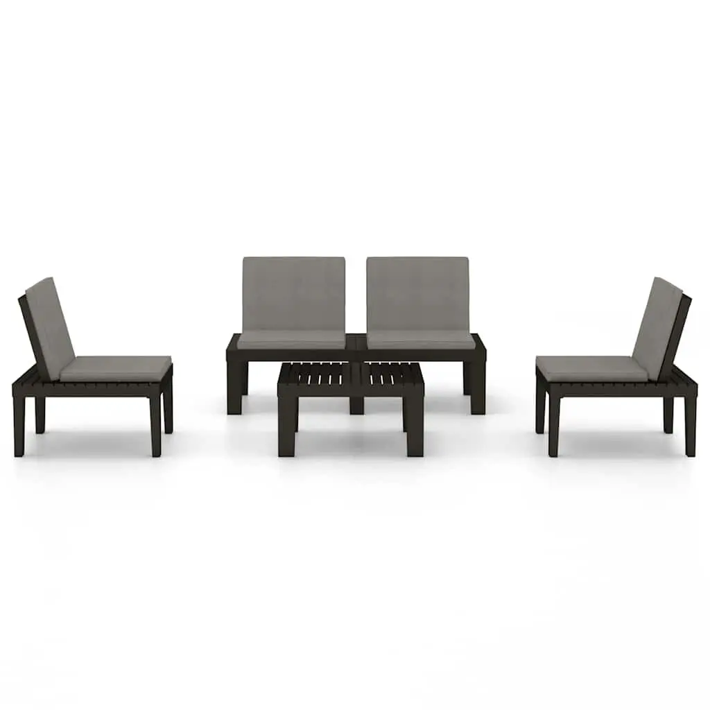4 Piece Grey Lounge Set with Cushions