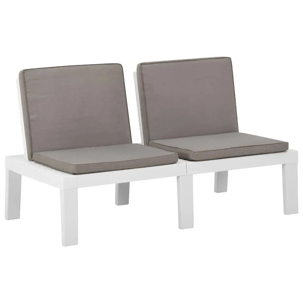6 Piece Outdoor Lounge Set Garden Furniture Patio Seating White Plastic