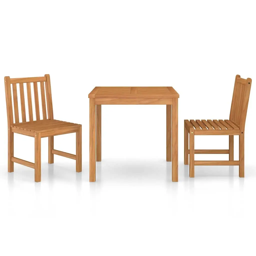 3 Piece Garden Dining Set 80x80 cm Teak Wood Outdoor Furniture Patio Table