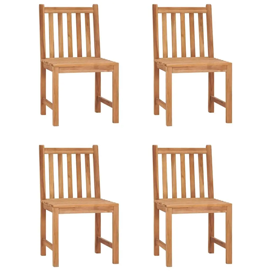 Garden Dining Set 5 Piece Outdoor Furniture Teak Wood Table Chairs Brown