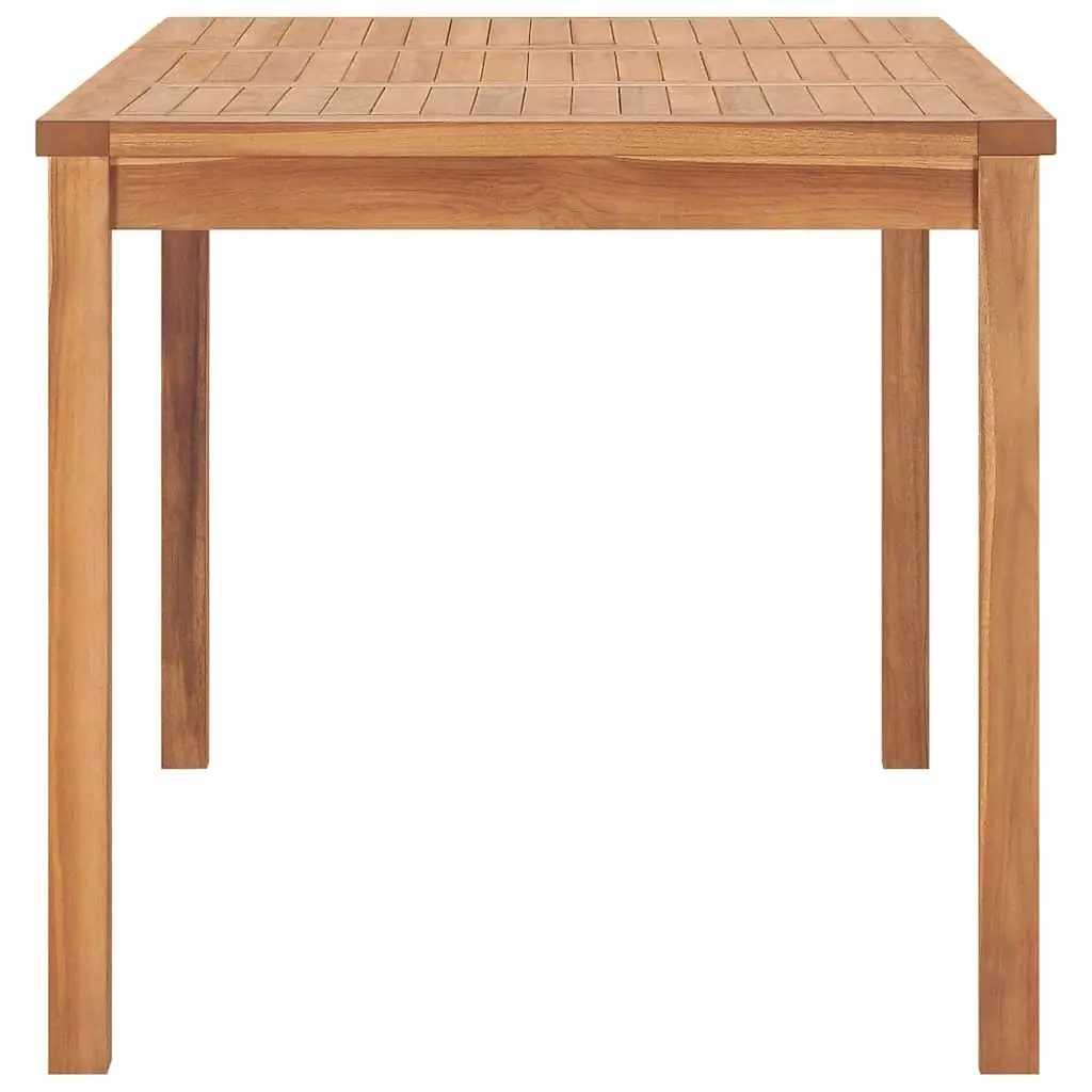 Garden Dining Set 5 Piece Outdoor Furniture Teak Wood Table Chairs Brown