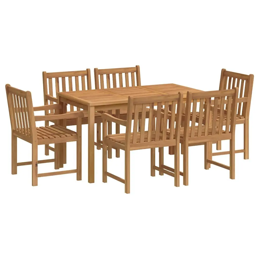 Teak Wood Outdoor Garden Dining Set 7 Piece Patio Furniture Brown