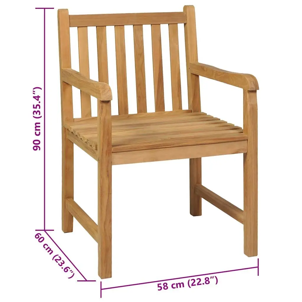 Garden Dining Set 7 Piece Outdoor Furniture Teak Wood Brown