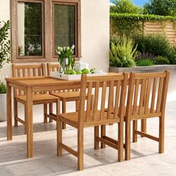 Quality 5-Piece Teak Wood Garden Dining Set