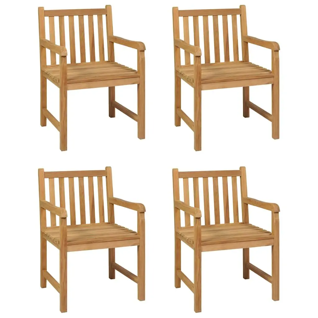5 Piece Brown Teak Garden Dining Set