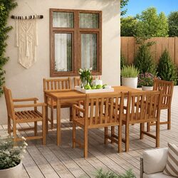 Reliable 7-Piece Teak Wood Dining Set for Every Occasion