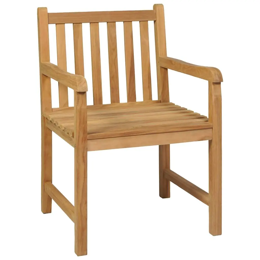 Garden Dining Set 7 Piece Teak Wood Table Chairs Outdoor Patio Furniture Brown
