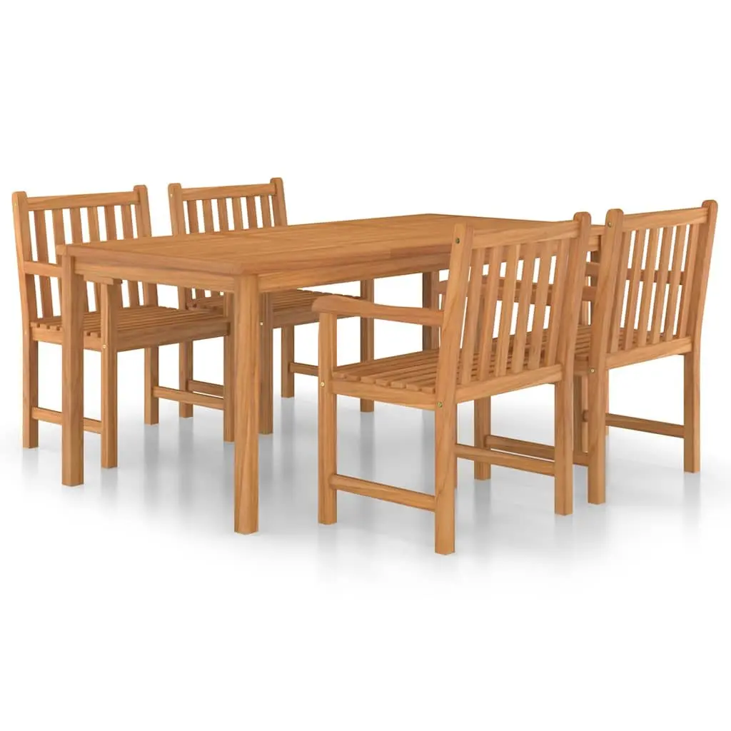 5-Piece Dining Set with Teak Wood