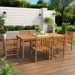 Value and Durability: 7 Piece Teak Wood Dining Set