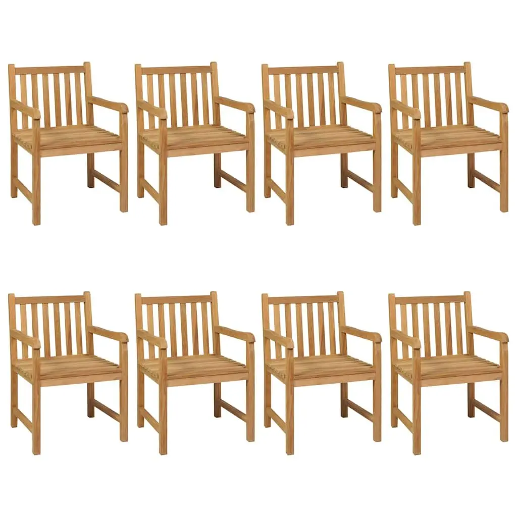 Garden Dining Set 9 Piece Outdoor Furniture Table Chairs Solid Teak Hardwood Brown