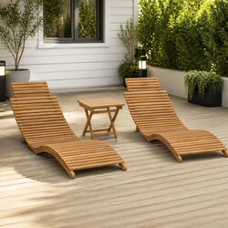 Value-Packed 3-Piece Teak Garden Lounge Set