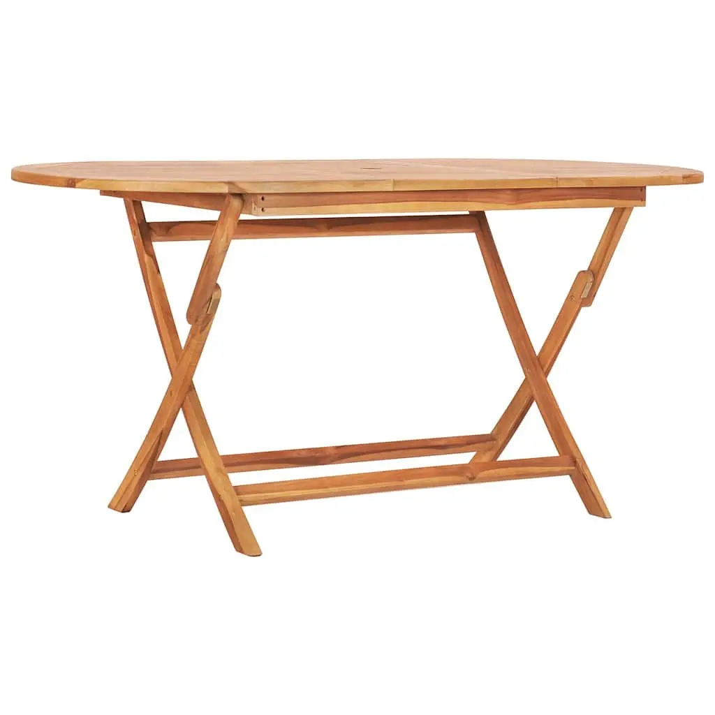 7 Piece Folding Outdoor Dining Set Teak Wood Table Chairs Garden Patio Furniture