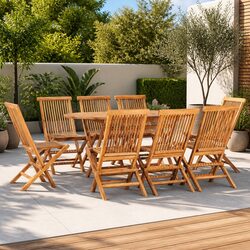 Value-Driven 9 Piece Teak Dining Set for Outdoors