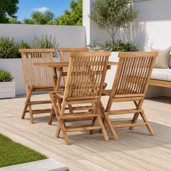 Quality 5 Piece Teak Wood Dining Set - Outdoor Ready