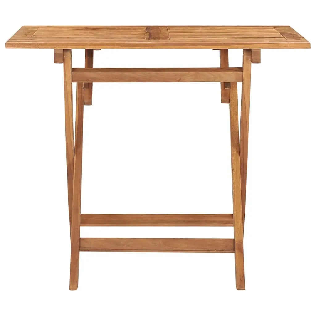 Folding Patio Dining Set Teak Wood Outdoor Furniture Brown 5 Piece