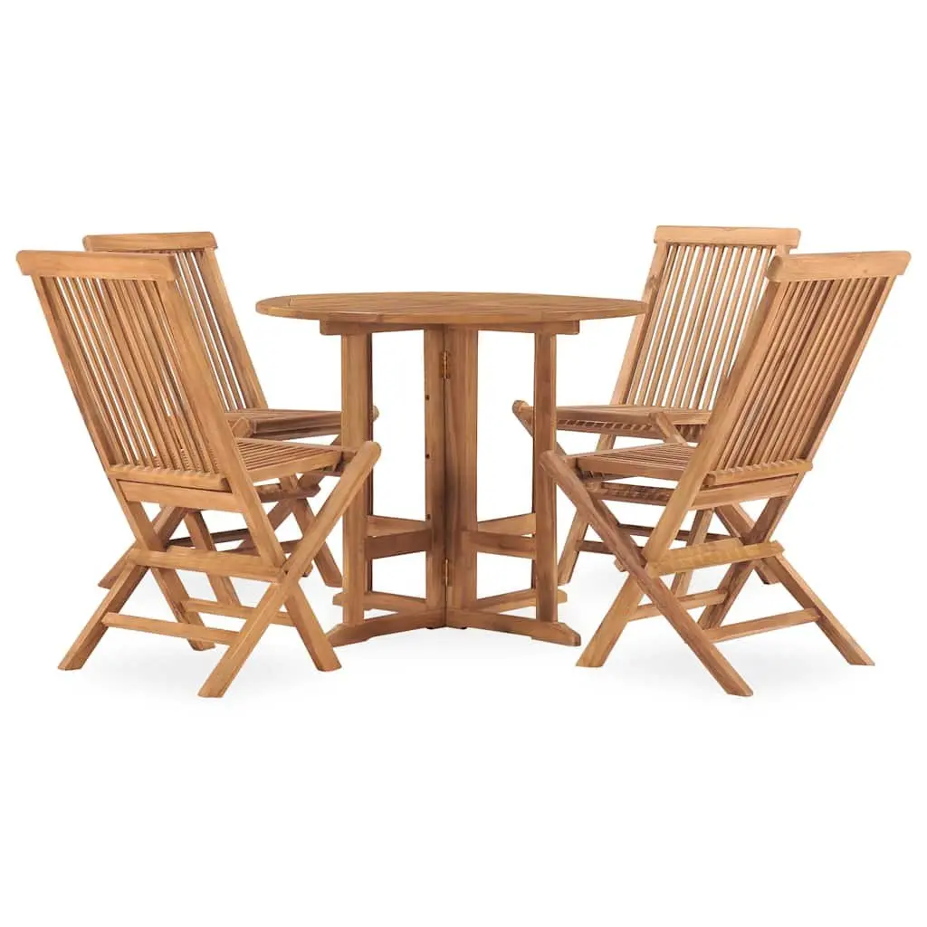 5 Piece Teak Wood Dining Set for Outdoors