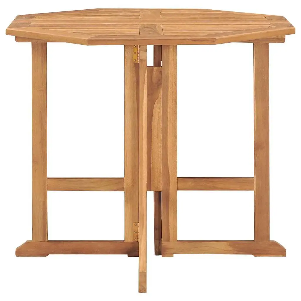 5 Piece Folding Outdoor Dining Set Teak Wood Garden Patio Table Chairs Brown