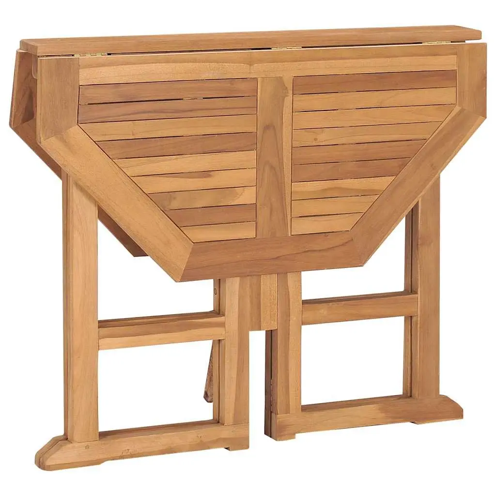 5 Piece Folding Outdoor Dining Set Teak Wood Garden Patio Table Chairs Brown