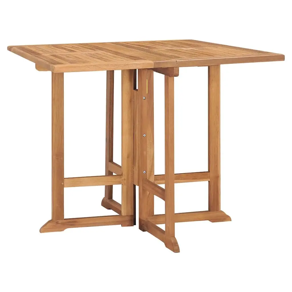 5 Piece Folding Outdoor Dining Set Teak Wood Garden Patio Furniture Brown
