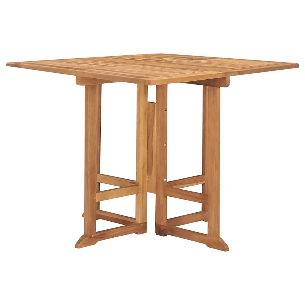 5 Piece Folding Outdoor Dining Set Teak Wood Garden Patio Furniture Brown
