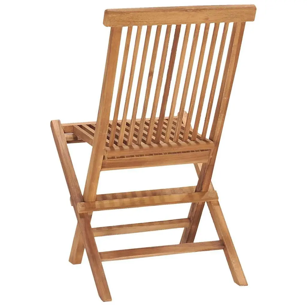 5 Piece Folding Outdoor Dining Set Teak Wood Garden Patio Furniture Brown