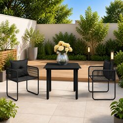 Reliable 3 Piece Outdoor Dining Set with Comfort