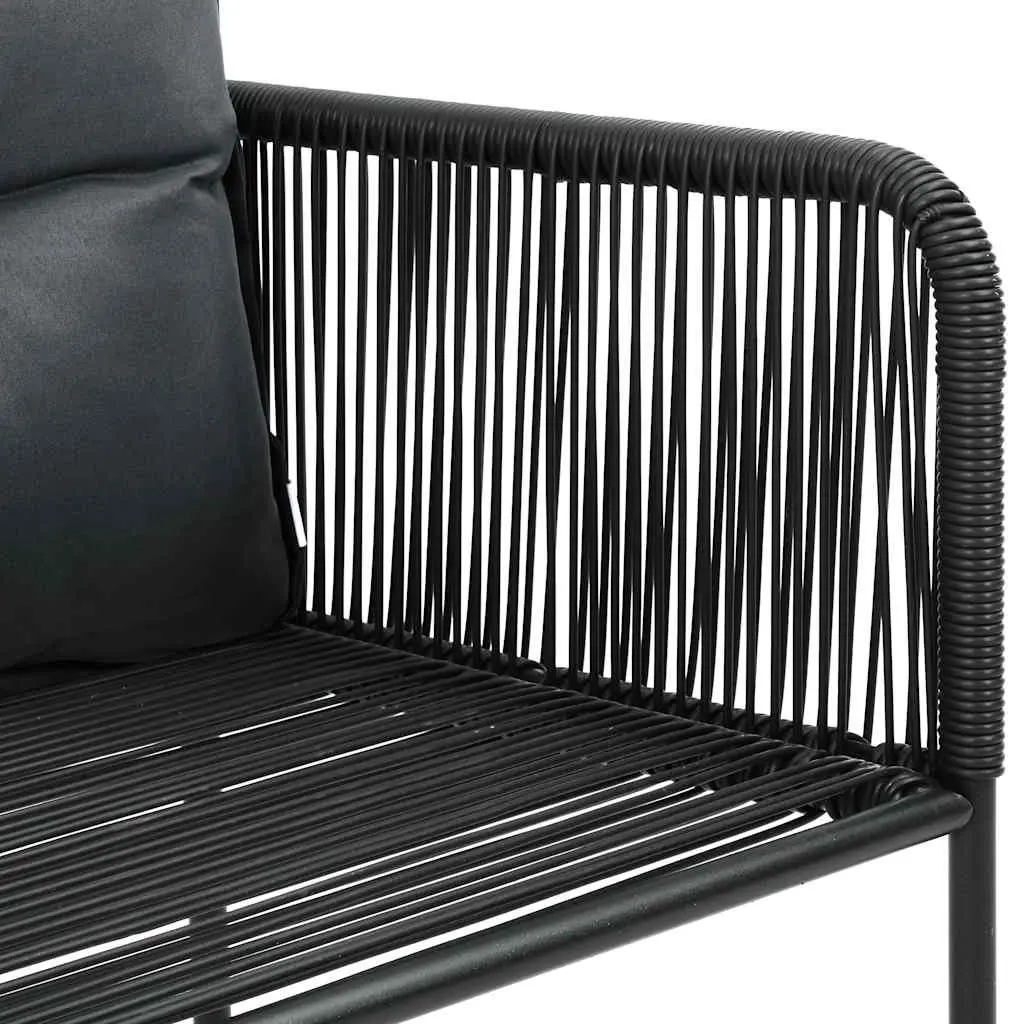 5 Piece Black Rattan Dining Set