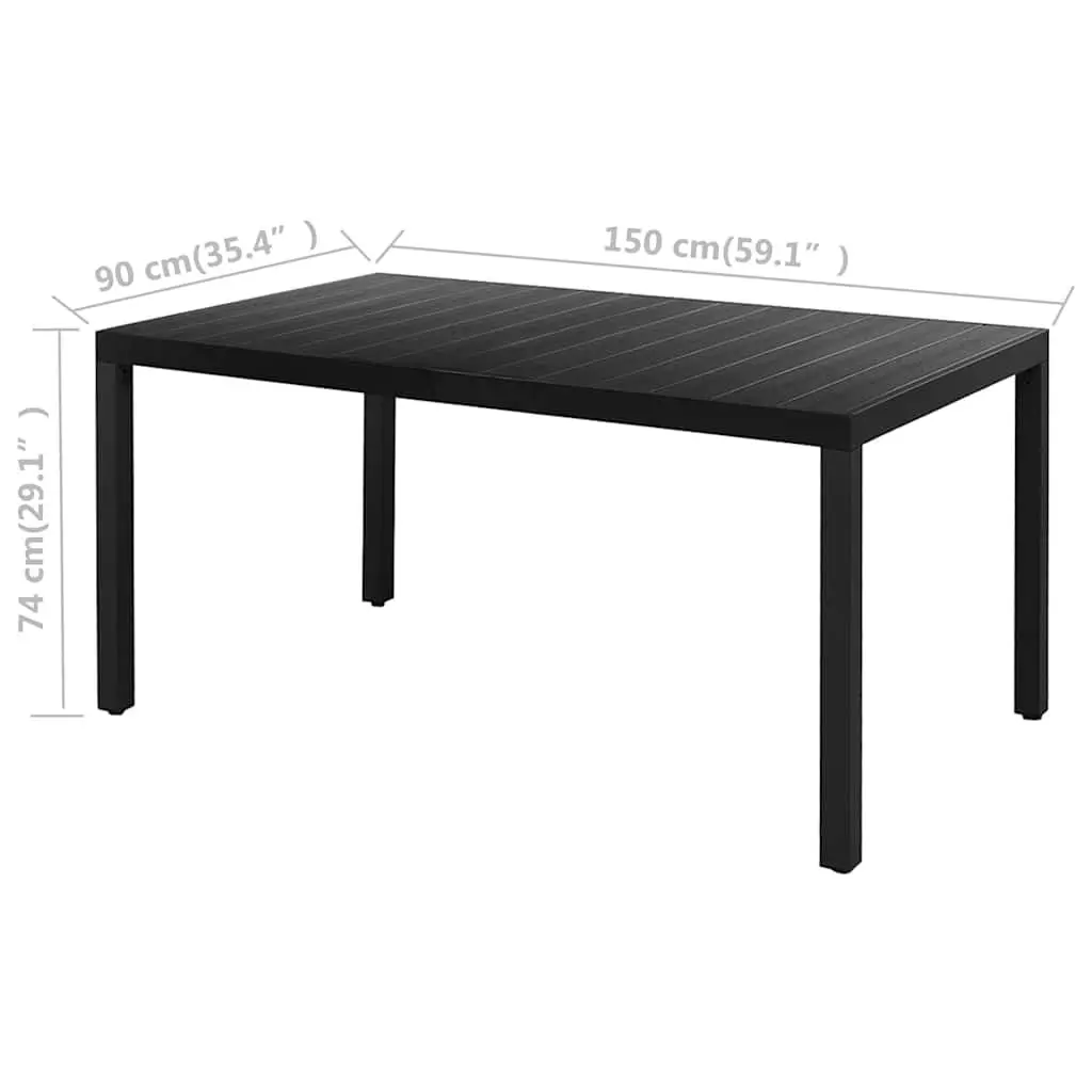Garden Dining Set 5 Piece Outdoor Patio Black Rattan Chairs Table